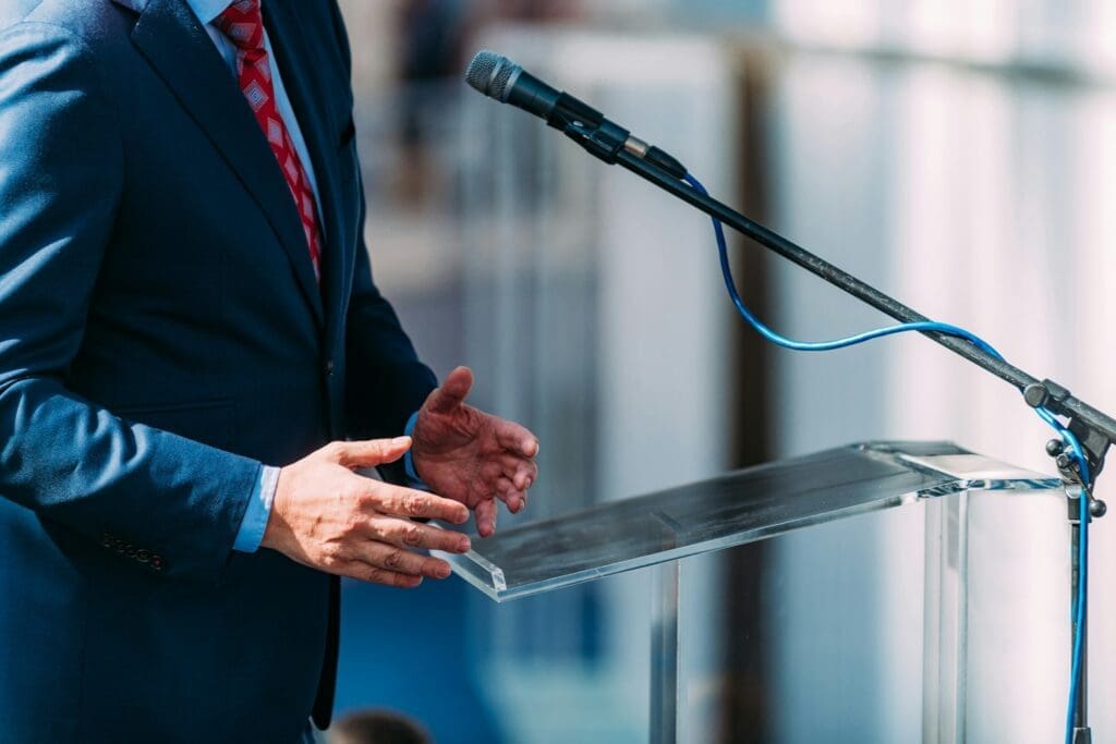 Politician Speaking During Election Campaign